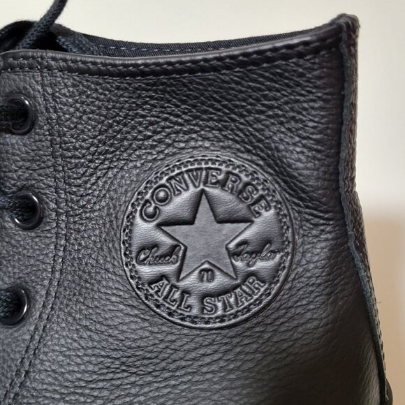 Converse Chuck 70 De Luxe Heel Leather Hi Platform A06145C Black Leather Boots 9 - Picture 6 of 9